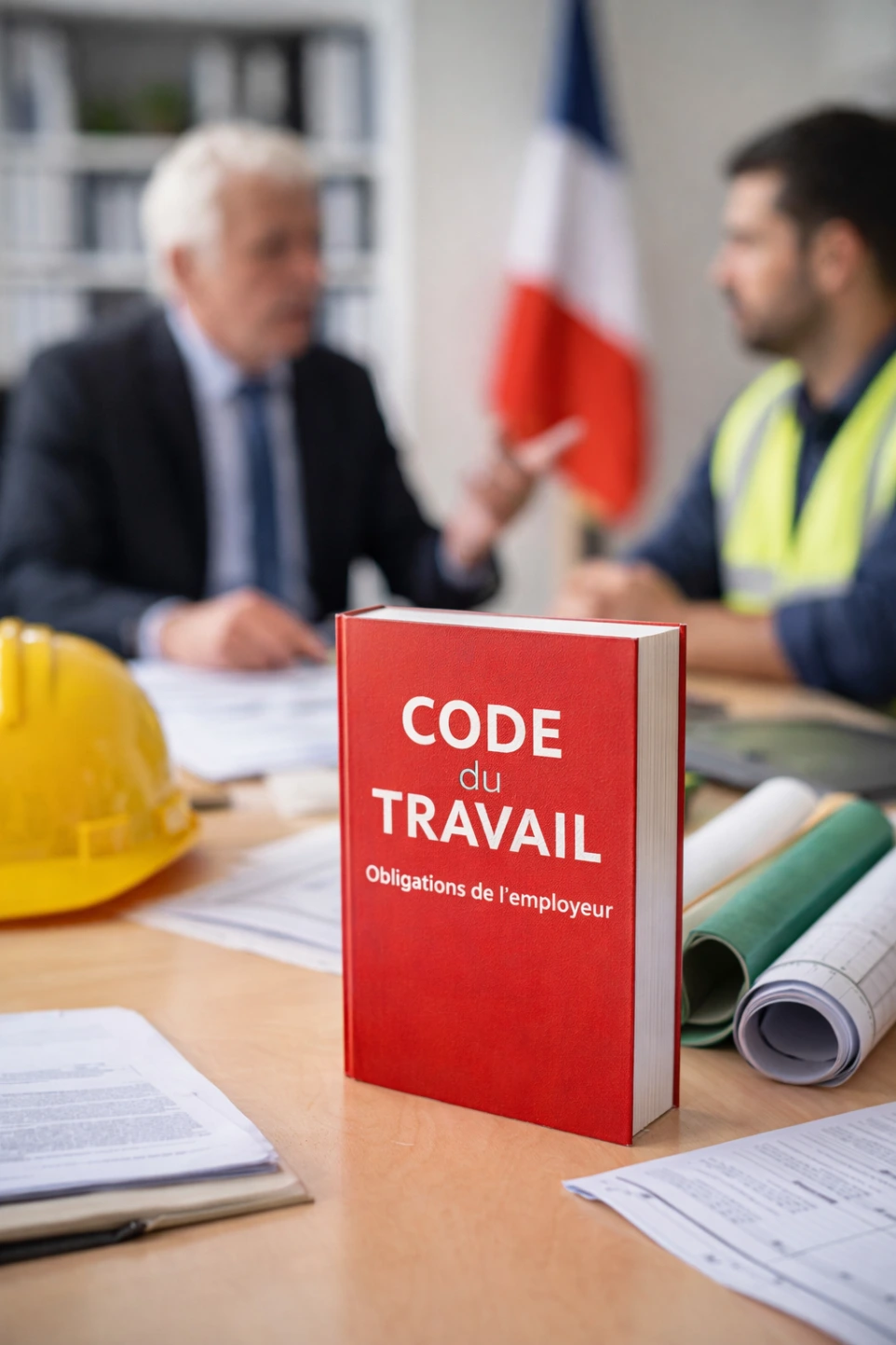 Cadre réglementaire de la prévention des risques professionnels avec le Code du travail et échange entre employeur et salarié sur les obligations de sécurité.