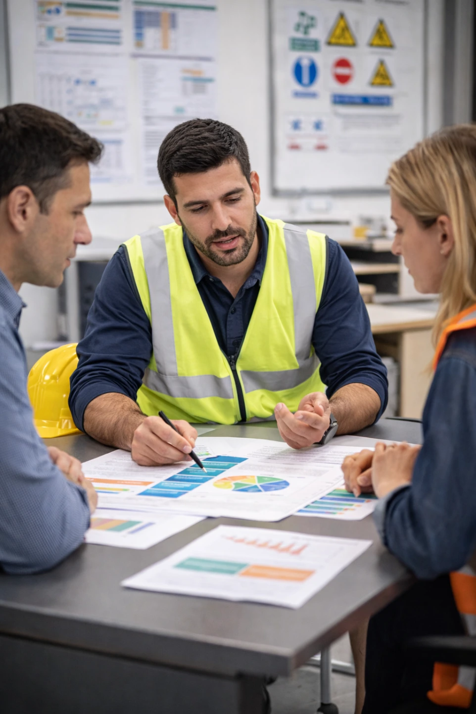 Accompagnement personnalisé en prévention des risques professionnels avec analyse des besoins et échange entre formateur et représentants de l’entreprise.