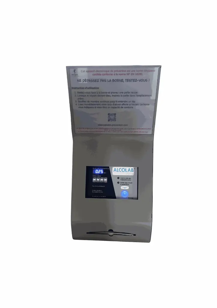 Support inox pour borne éthylotest - Vue complémentaire