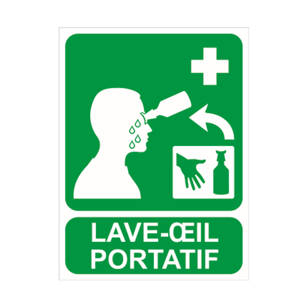 Panneau lave-œil portatif - PVC 150 x 200 mm