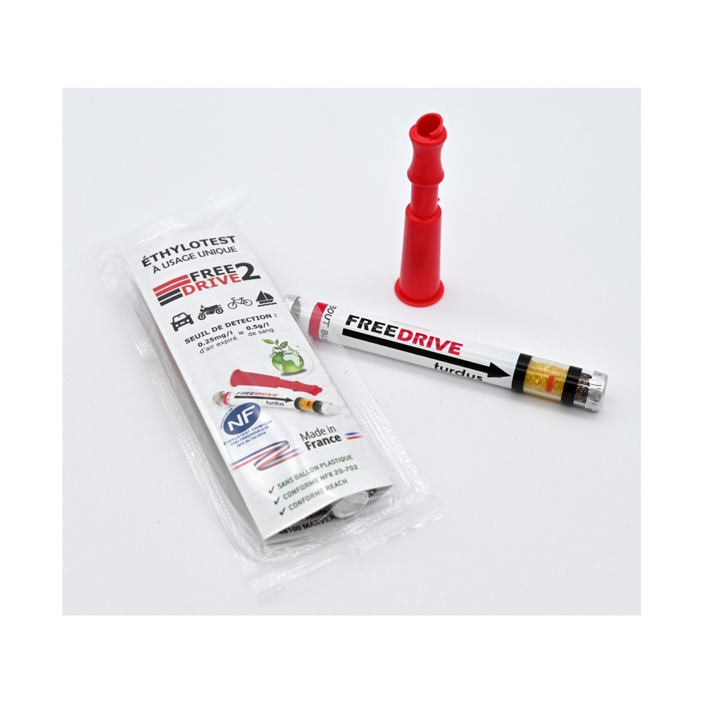 [PP-TUR-ESB-F25] Lot de 250 éthylotests sans ballon avec embout – 0,5 g/L