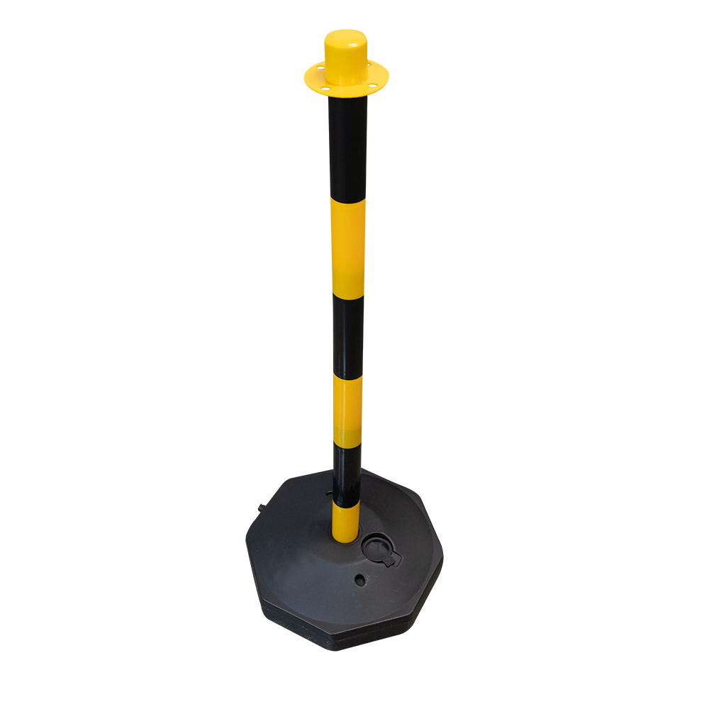 Poteau de balisage noir et jaune - 850 mm