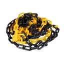 Chaîne de balisage en PVC noir et jaune - 7 m