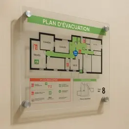 Plan d'évacuation Polycarbonate UV 8mm A3