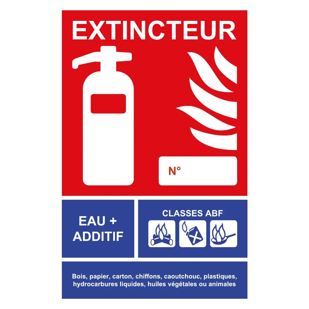 [PP-DRP-PAN-1015-ABF] Panneau extincteur ABF 100 x 150 mm - PVC 1 mm