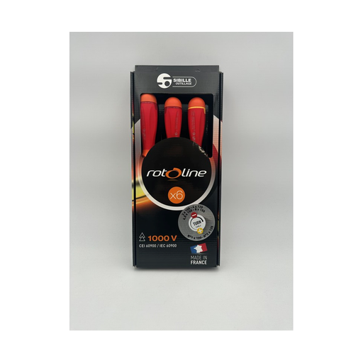 [PP-SFE-TI-ROC] Coffret de 6 tournevis isolés 1000V Rotoline Turn