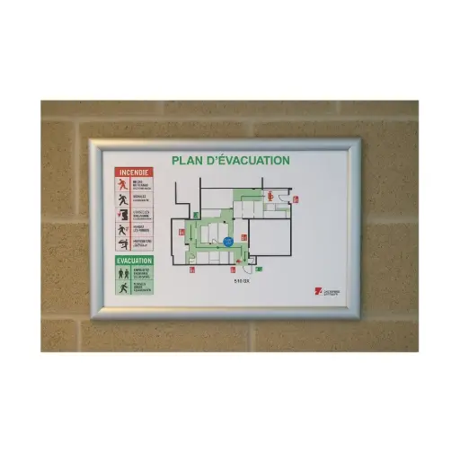 [PP-DRP-PE-PVCA3] Plan d'évacuation PVC 5/10 A3 avec cadre